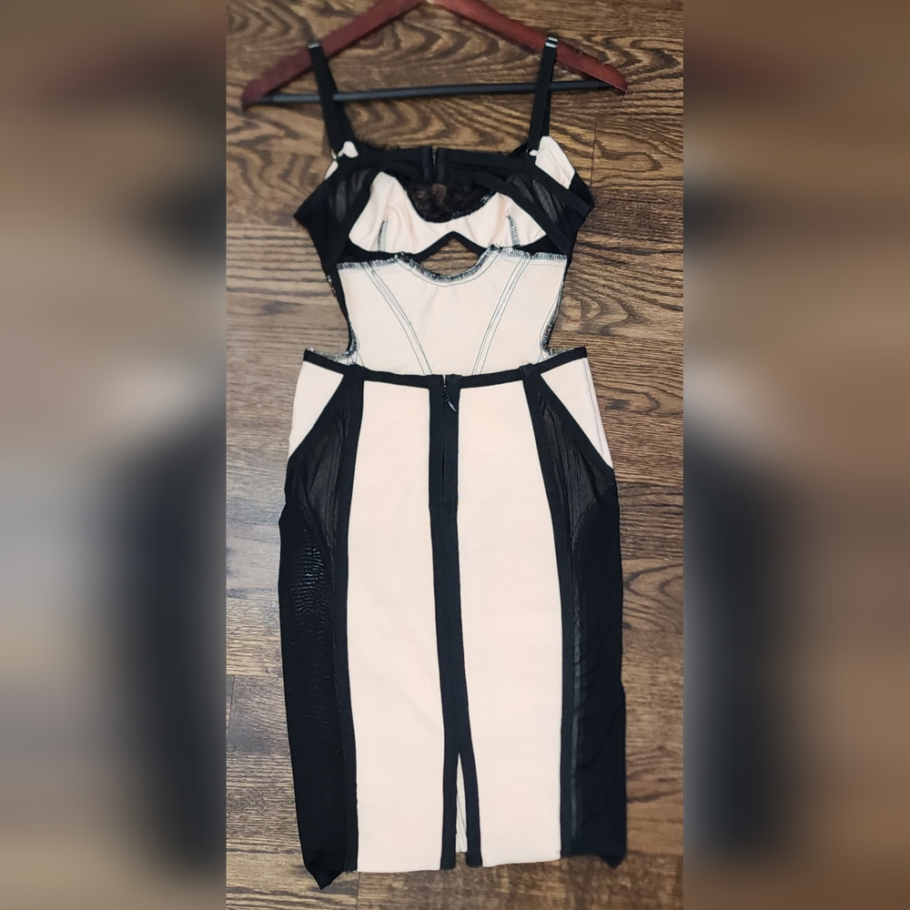 Feeling Sexy Bandage Midi Dress - Nude/combo - Picture 2 of 11